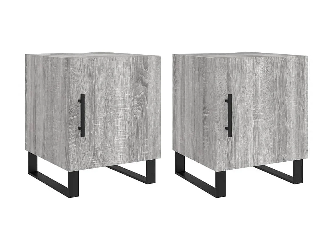 2er-Set Nachttische Nachtschrank Grau Sonoma 40x40x50 cm Holzwerkstoff -RN81441