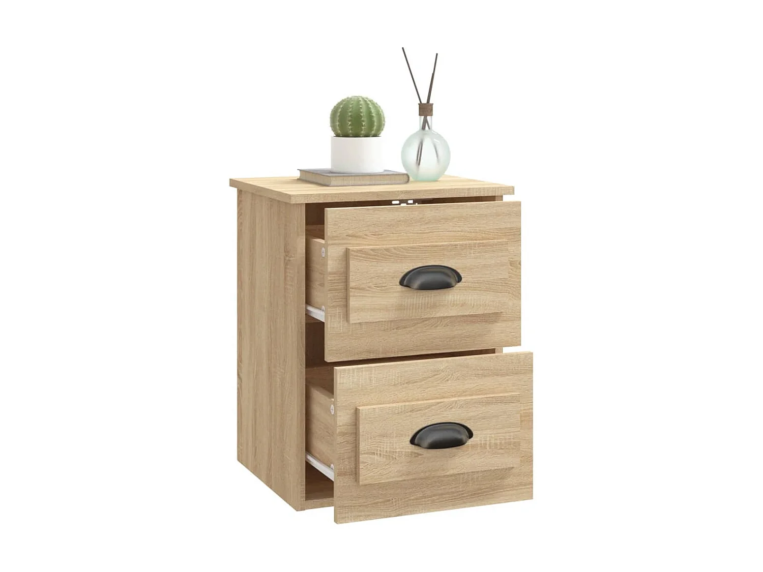 2er-Set Wand-Nachttische Nachtschrank Sonoma-Eiche 41,5x36x53 cm -RN82694