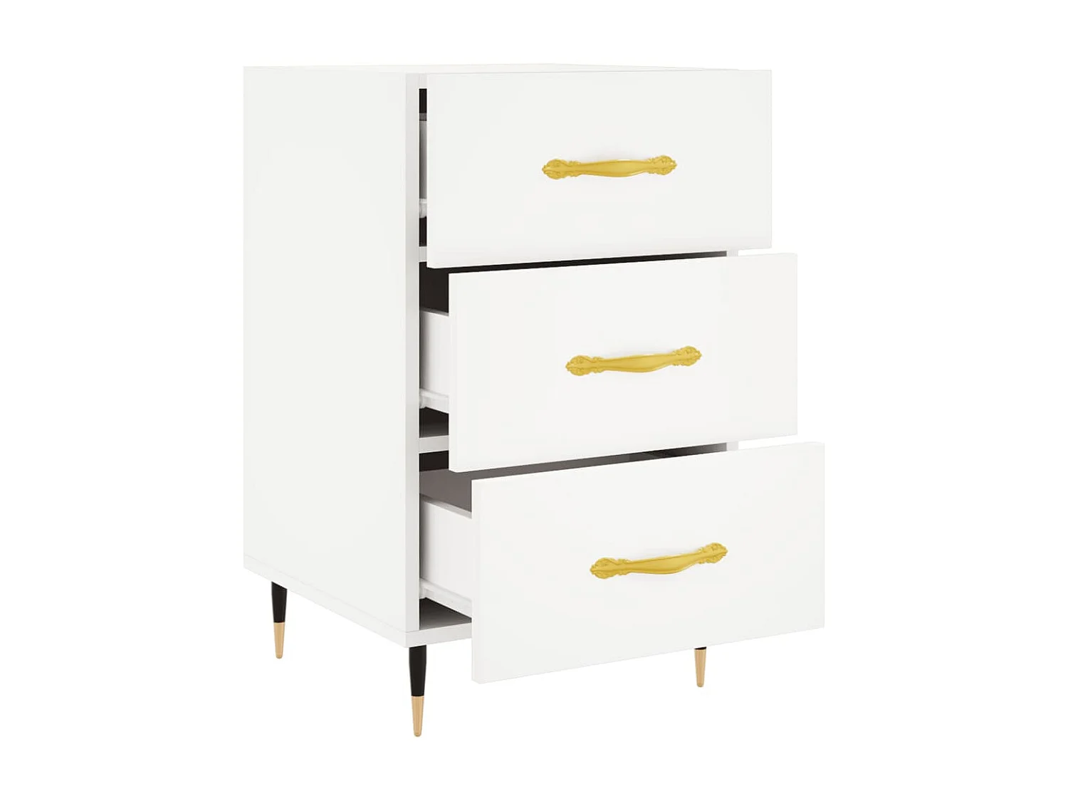 Nachttisch Nachtschrank Weiß 40x40x66 cm Holzwerkstoff -RN12798