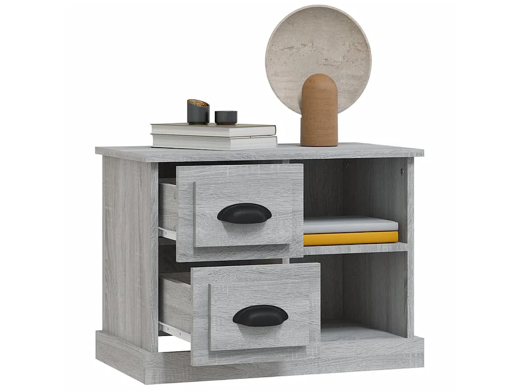Nachttisch Grau Nachtschrank Sonoma 60x35,5x45 cm -RN66778