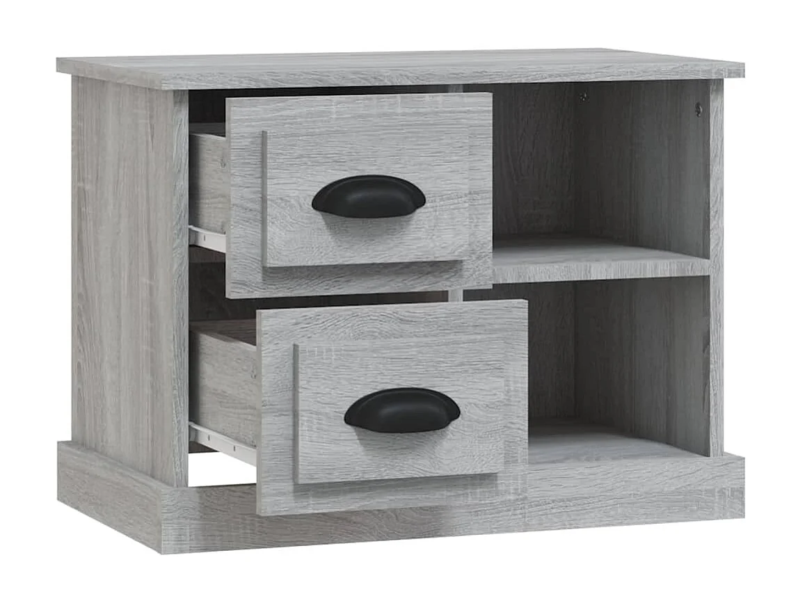 Nachttisch Grau Nachtschrank Sonoma 60x35,5x45 cm -RN66778