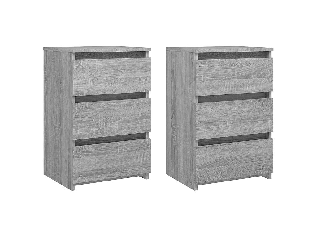 2er-Set Nachttische Nachtschrank Grau Sonoma 40x35x62,5 cm Holzwerkstoff -RN92539