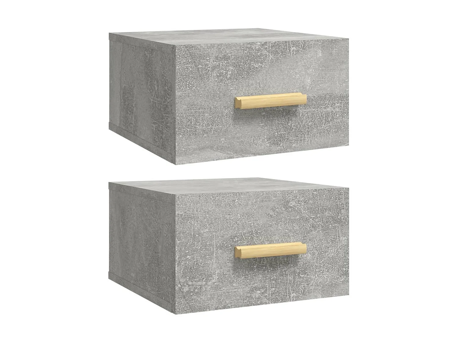 2er-Set Wand-Nachttische Nachtschrank Betongrau 35x35x20 cm -RN99654
