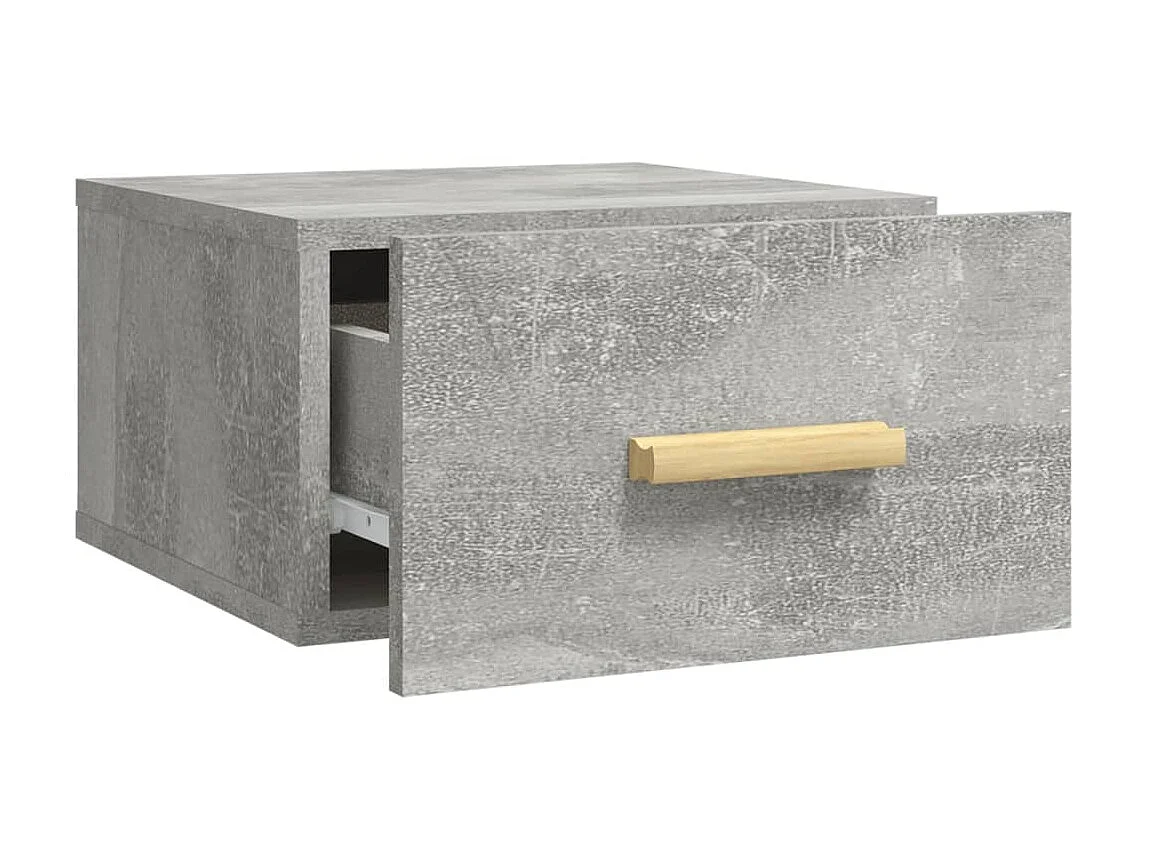2er-Set Wand-Nachttische Nachtschrank Betongrau 35x35x20 cm -RN99654