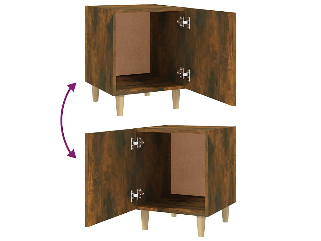 Nachttisch Nachtschrank Räuchereiche Holzwerkstoff -RN87293