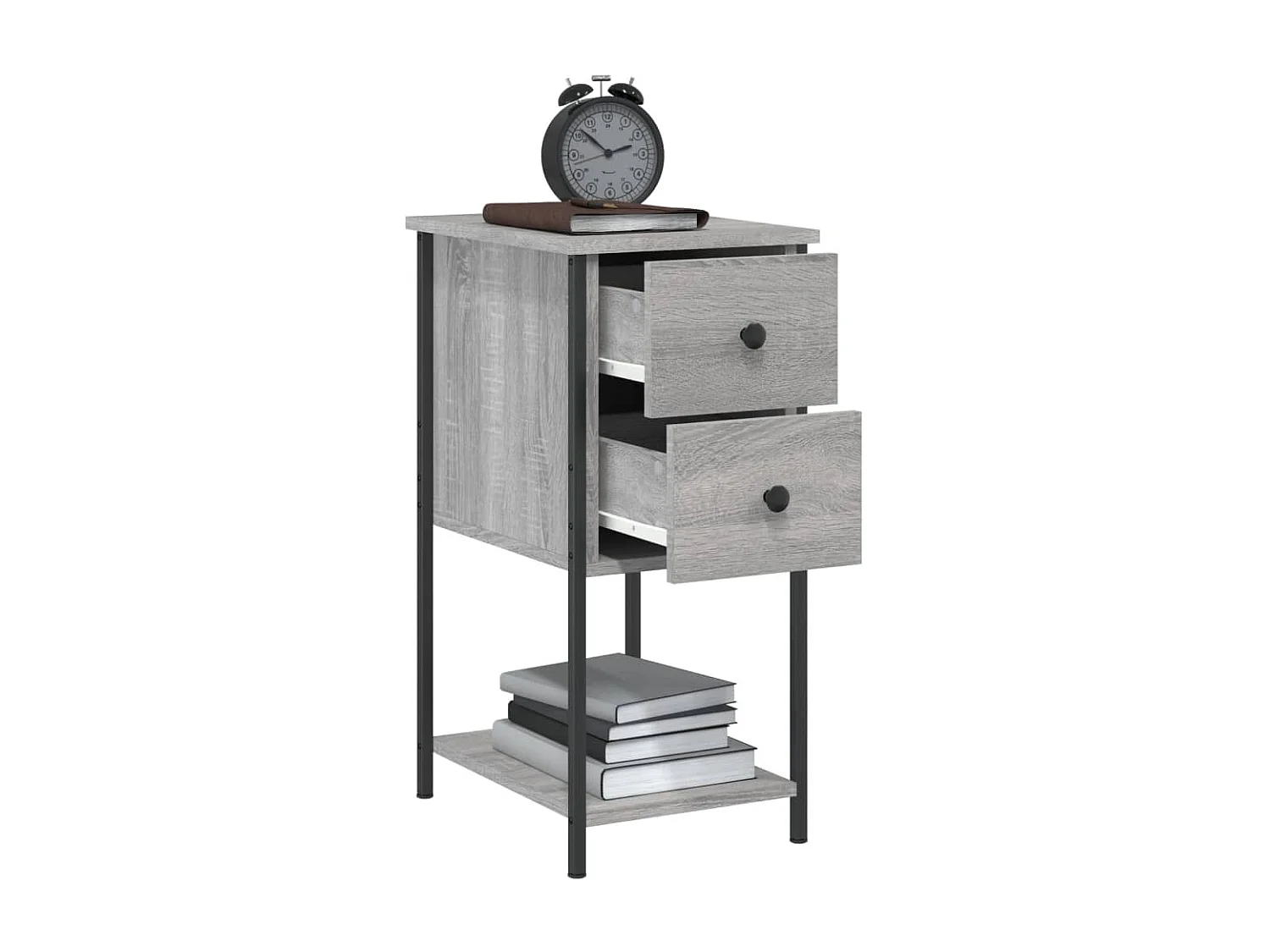 2er-Set Nachttische Nachtschrank Grau Sonoma 32x42x70 cm Holzwerkstoff -RN41930