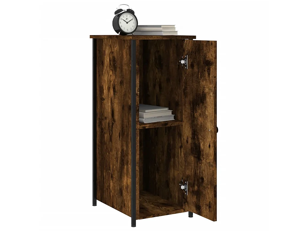 2er-Set Nachttische Nachtschrank Räuchereiche 32x42x80 cm Holzwerkstoff -RN28924