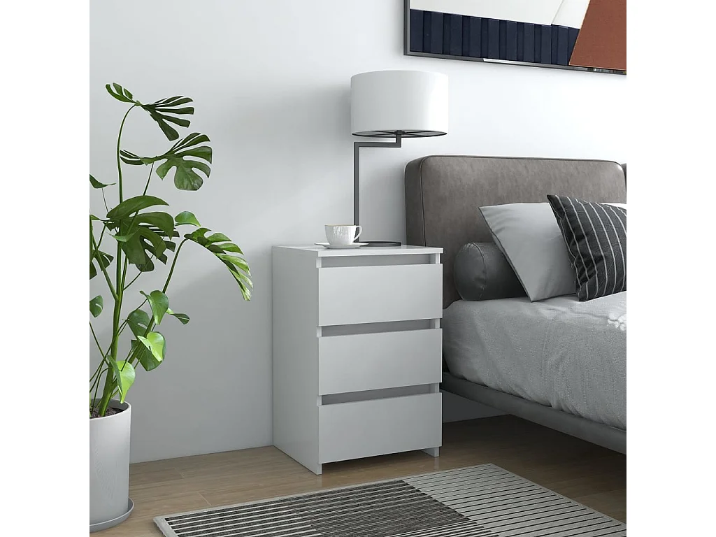 Nachttisch Nachtschrank Weiß 40x35x62,5 cm Holzwerkstoff -RN43157