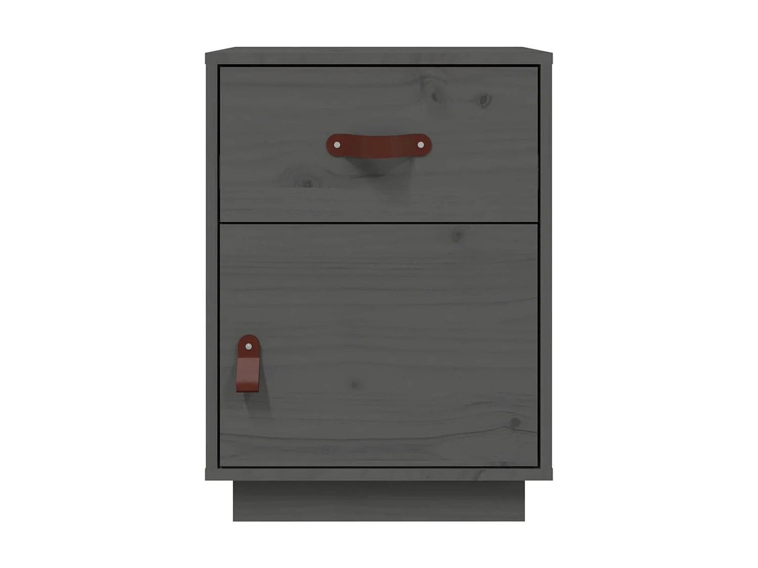 2er-Set Nachttische Nachtschrank Grau 40x34x55 cm Massivholz Kiefer -RN85985