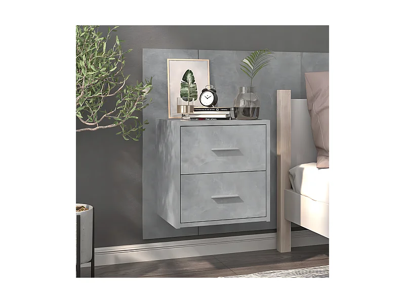 Wand-Nachttisch Betongrau Nachtschrank -RN14145