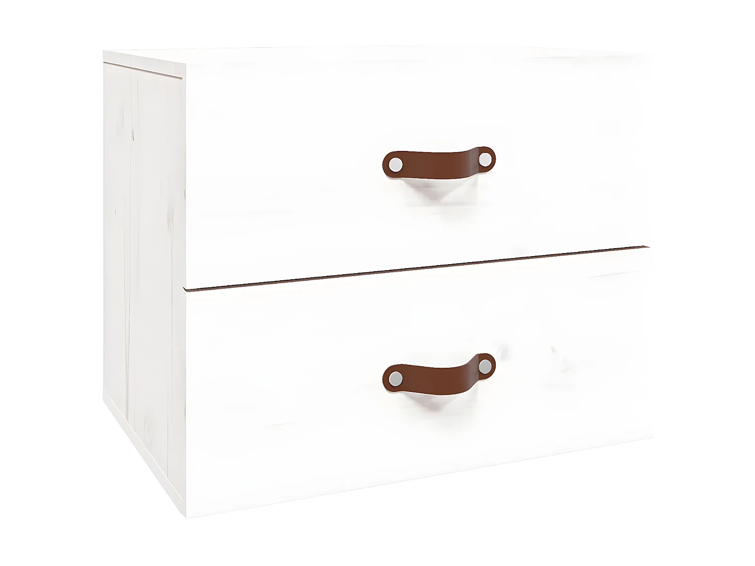 2er-Set Wand-Nachttische Nachtschrank Weiß 50x36x40 cm -RN32338