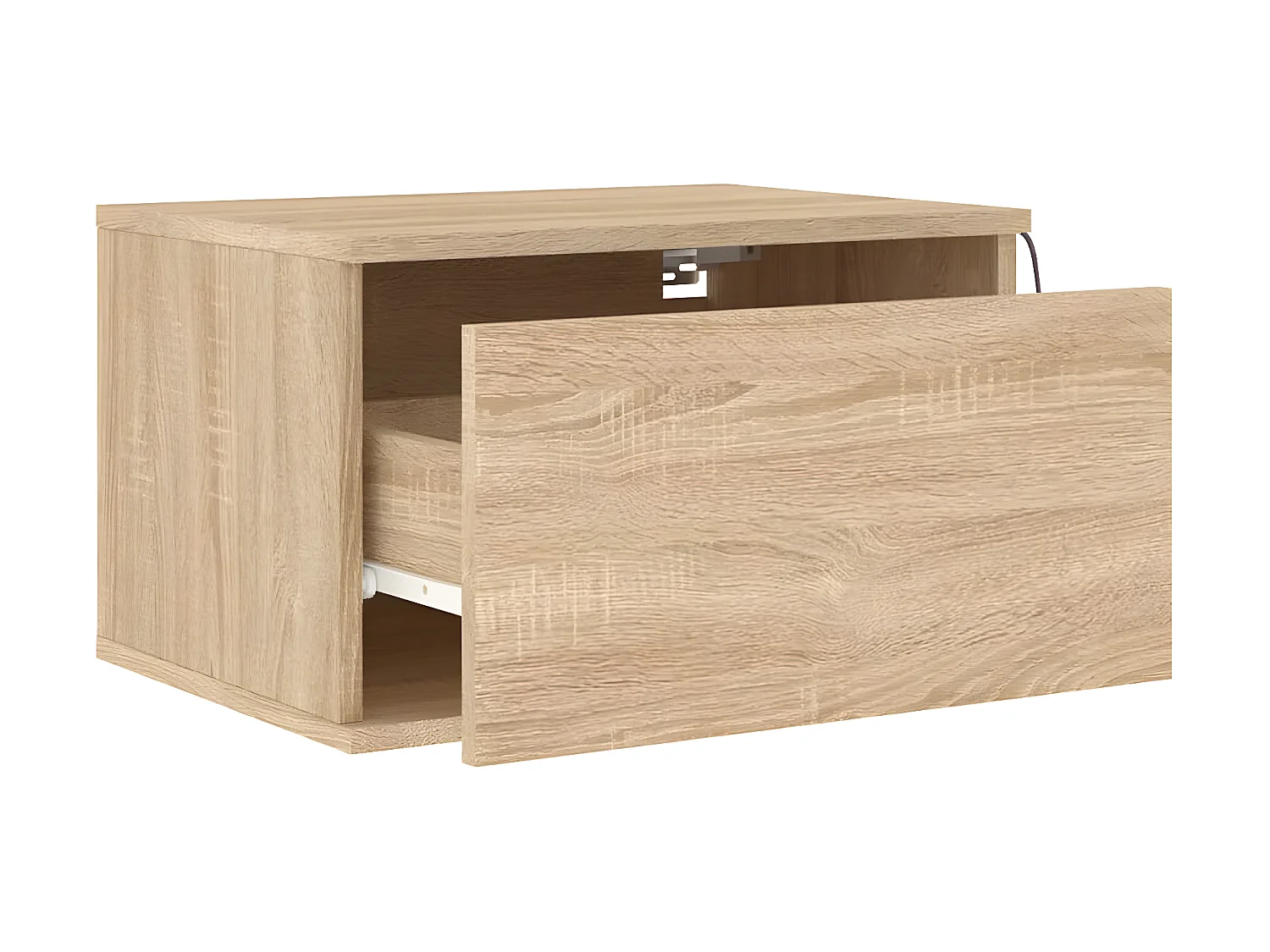 Wand-Nachttisch Nachtschrank mit LED-Leuchten Sonoma-Eiche -RN64430