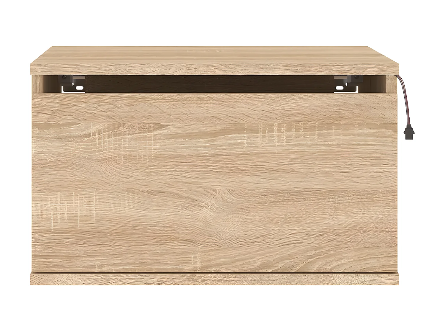 Wand-Nachttisch Nachtschrank mit LED-Leuchten Sonoma-Eiche -RN64430