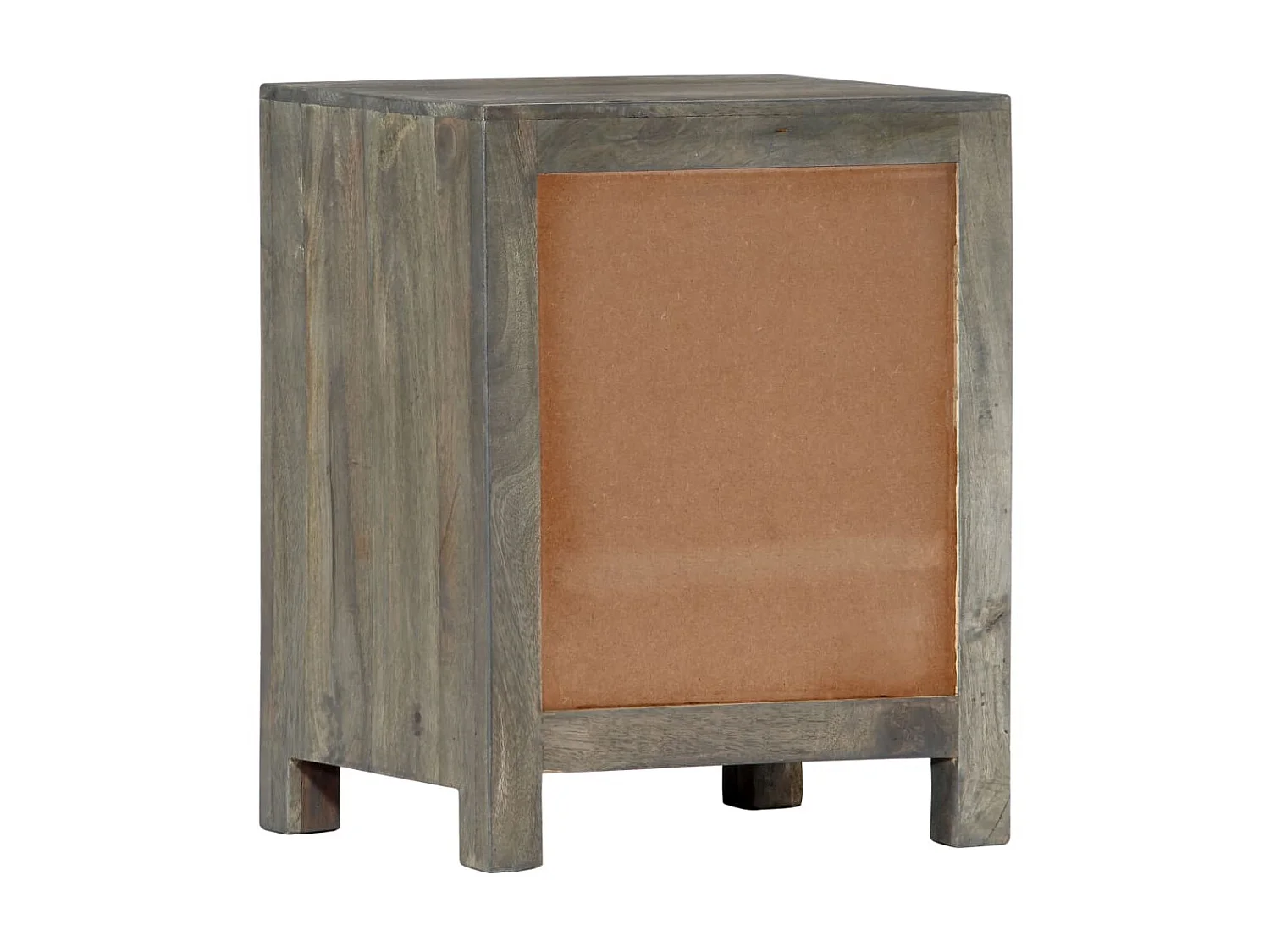 Nachttisch Grau Nachtschrank 40x30x50 cm Massivholz Mango -RN59184