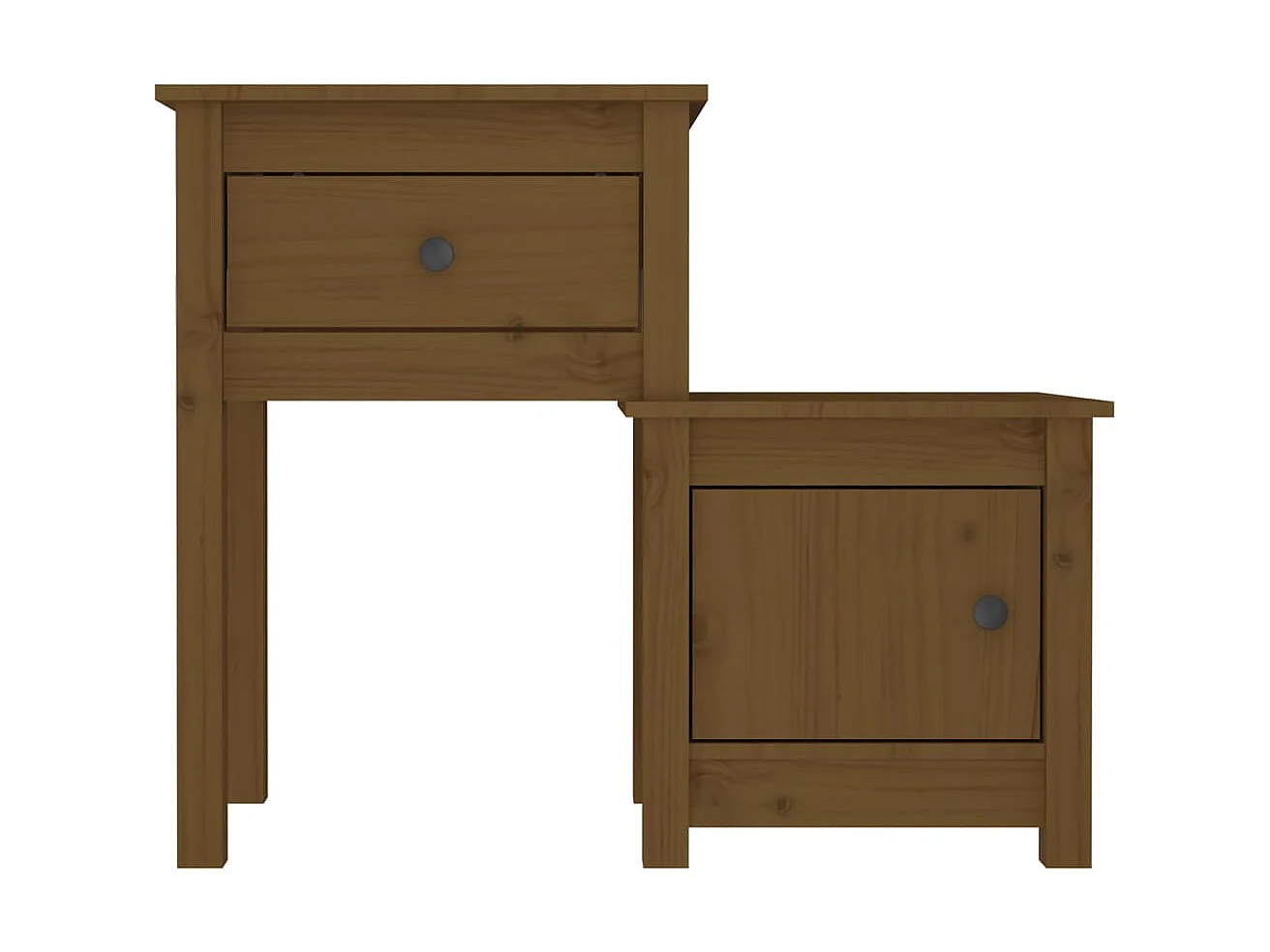 Nachttisch Nachtschrank Honigbraun 79,5x38x65,5 cm Massivholz Kiefer -RN43525