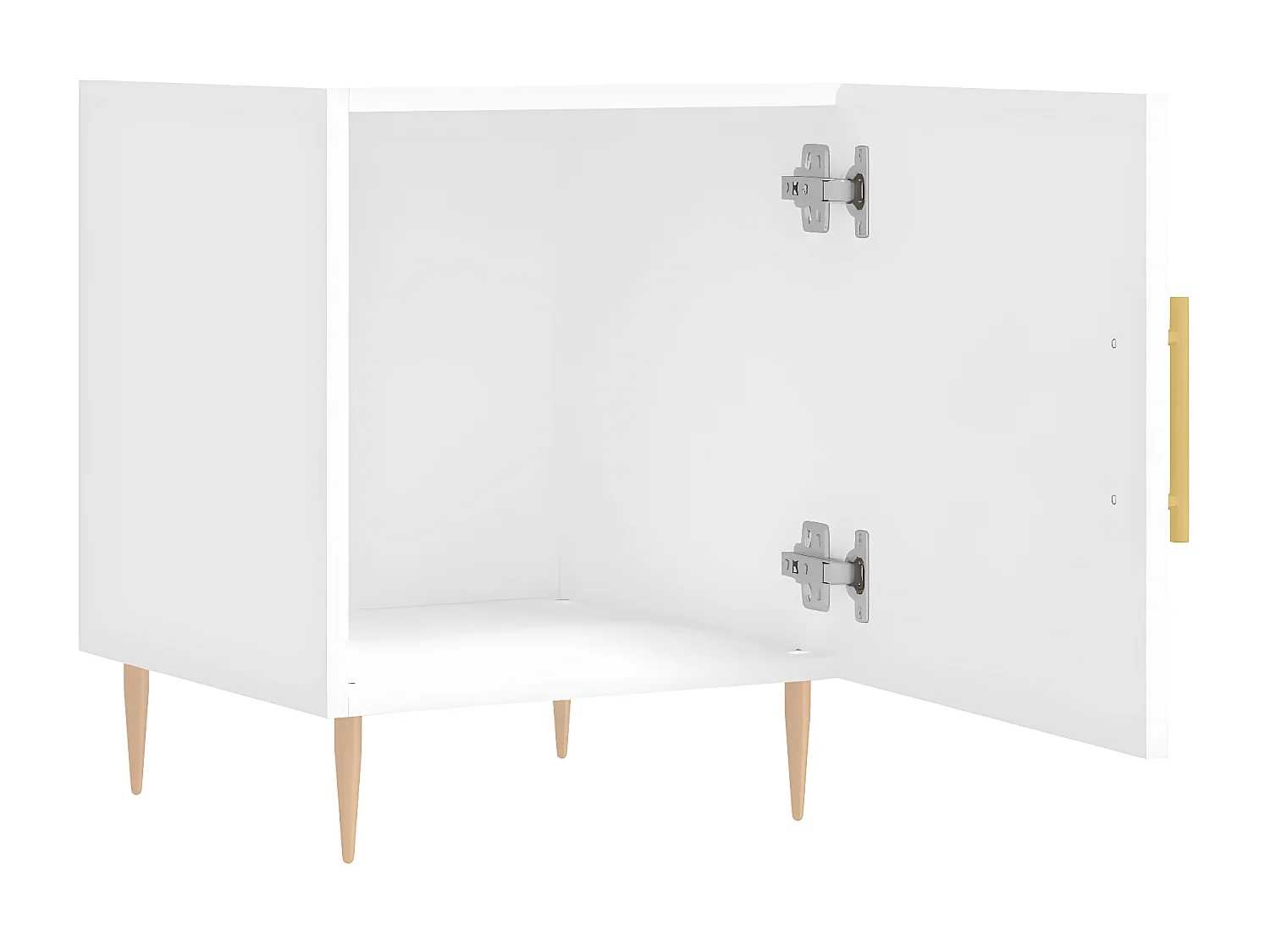 Nachttisch Nachtschrank Weiß 40x40x50 cm Holzwerkstoff -RN43679