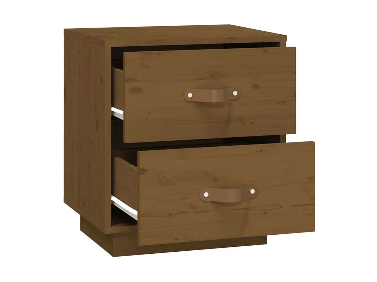 Nachttisch Nachtschrank Honigbraun 40x34x45 cm Massivholz Kiefer -RN29953