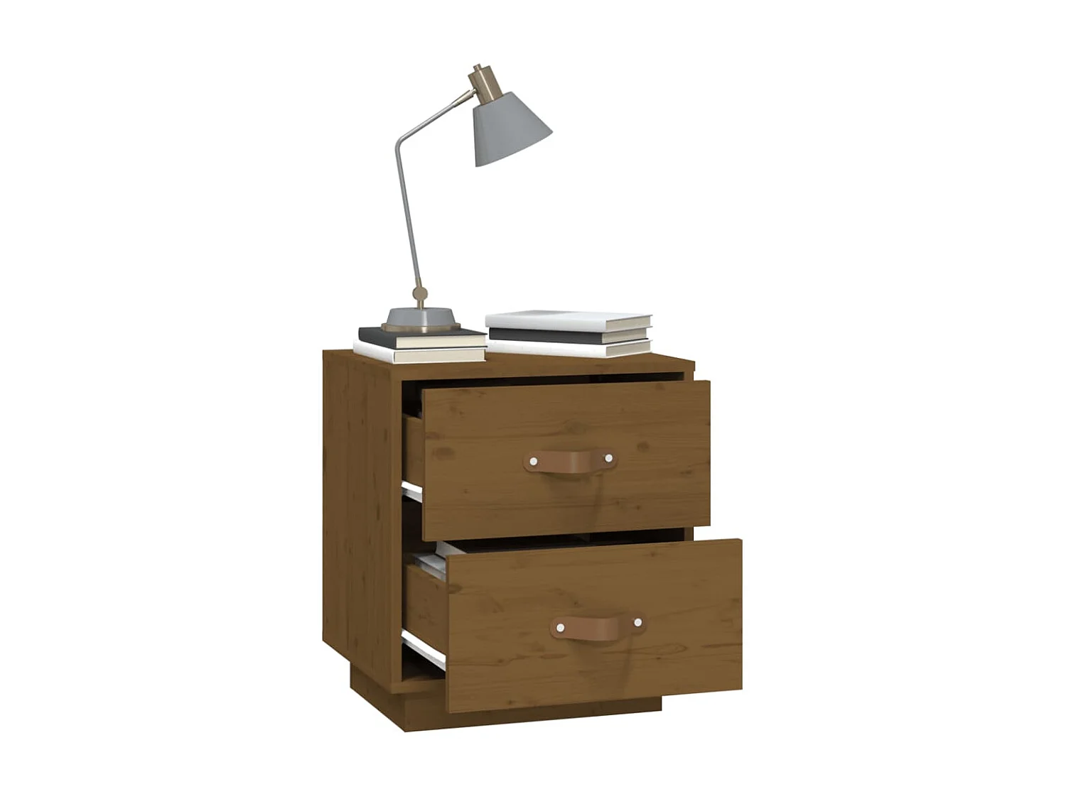 Nachttisch Nachtschrank Honigbraun 40x34x45 cm Massivholz Kiefer -RN29953