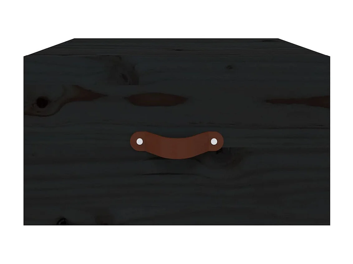 2er-Set Wand-Nachttische Nachtschrank Schwarz 40x29,5x22 cm -RN78416