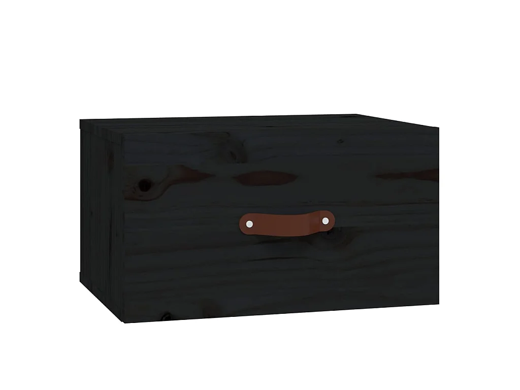 2er-Set Wand-Nachttische Nachtschrank Schwarz 40x29,5x22 cm -RN78416