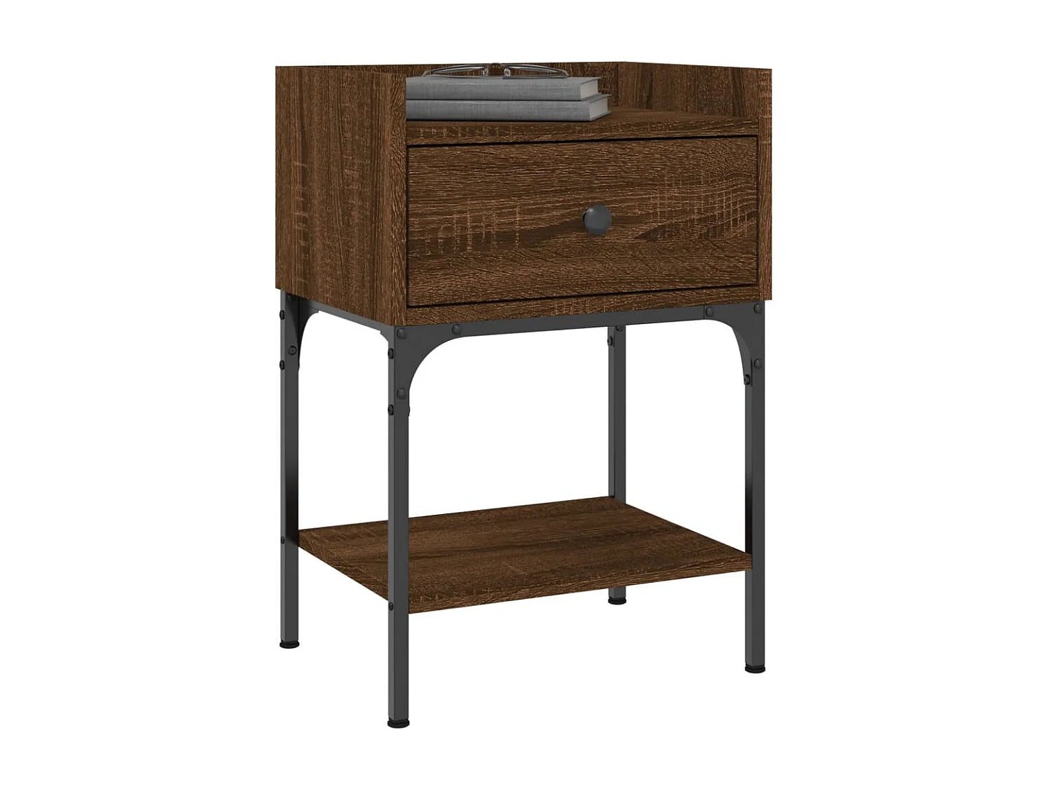 2er-Set Nachttische Nachtschrank Braun Eichen-Optik 40,5x31x60 Holzwerkstoff -RN39303