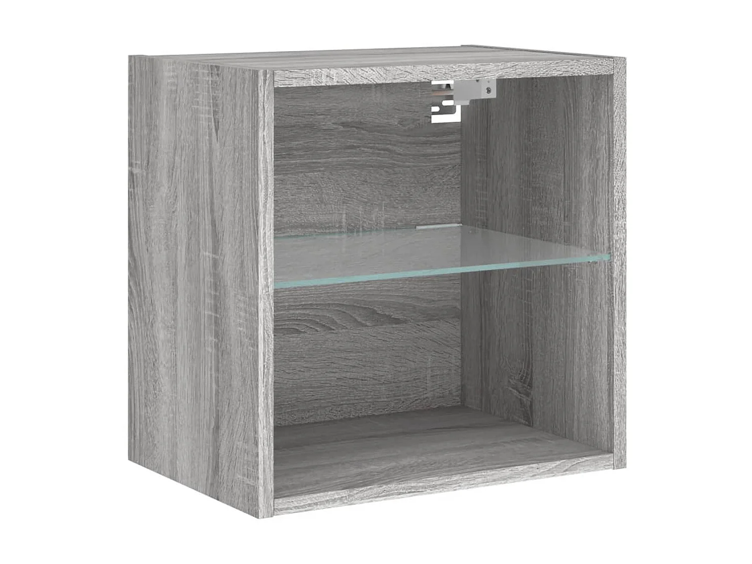 Wand-Nachttisch Nachtschrank mit LED-Leuchten Grau Sonoma -RN77640