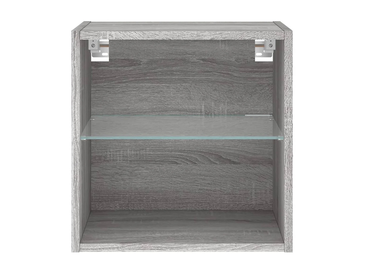 Wand-Nachttisch Nachtschrank mit LED-Leuchten Grau Sonoma -RN77640