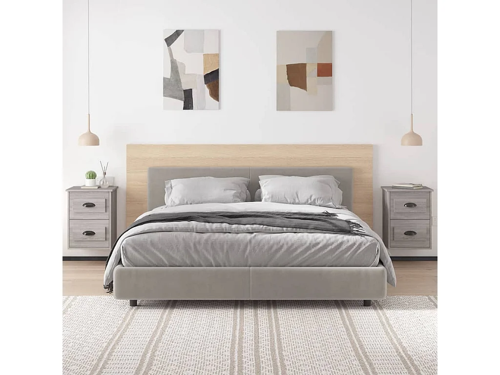 2er-Set Wand-Nachttische Nachtschrank Grau Sonoma 41,5x36x53 cm -RN54427
