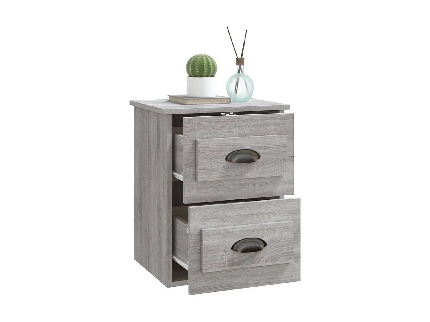 2er-Set Wand-Nachttische Nachtschrank Grau Sonoma 41,5x36x53 cm -RN54427