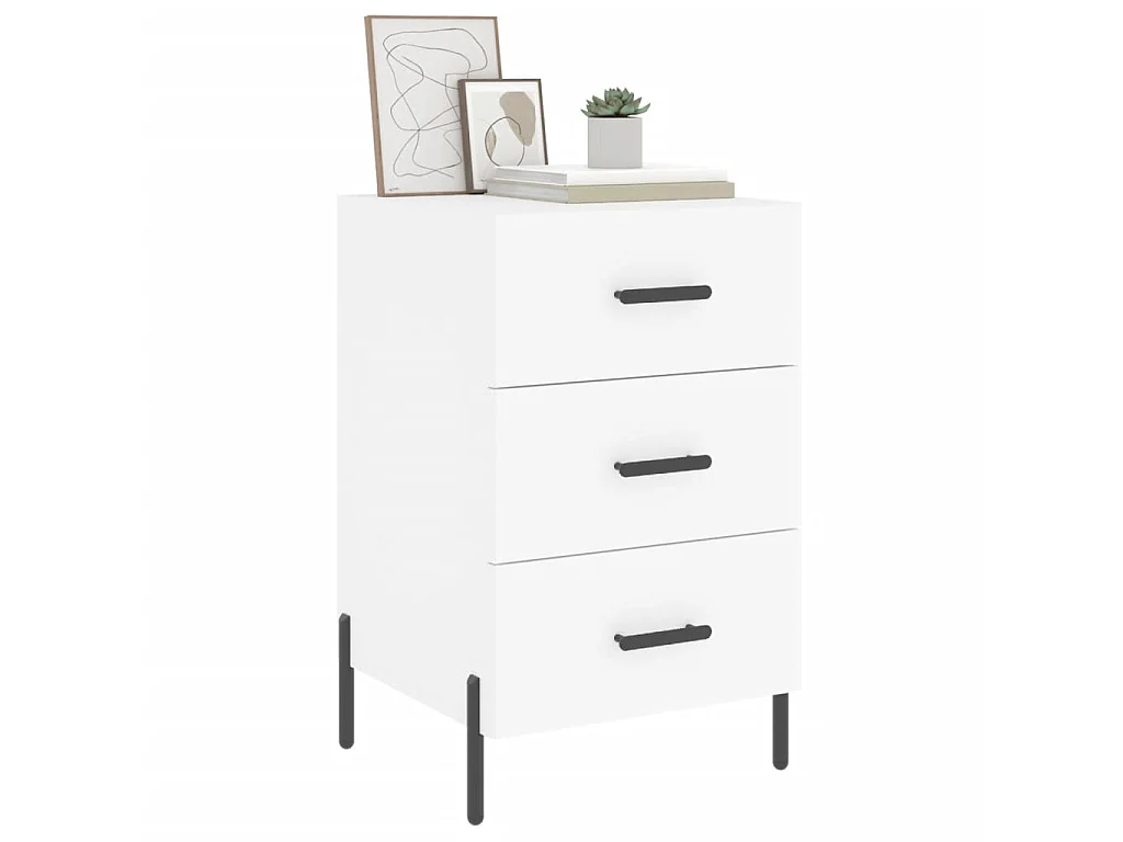 Nachttisch Nachtschrank Weiß 40x40x66 cm Holzwerkstoff -RN41024