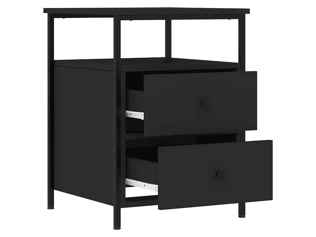 Nachttisch Nachtschrank Schwarz 44x45x60 cm Holzwerkstoff -RN72641