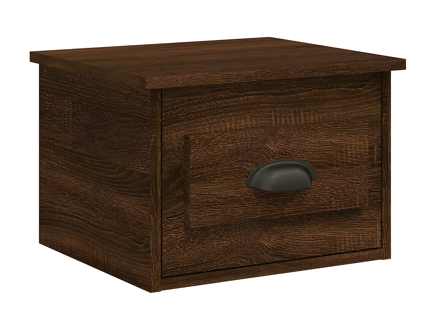 2er-Set Wand-Nachttische Nachtschrank Braun Eichen-Optik 41,5x36x28 cm -RN13836