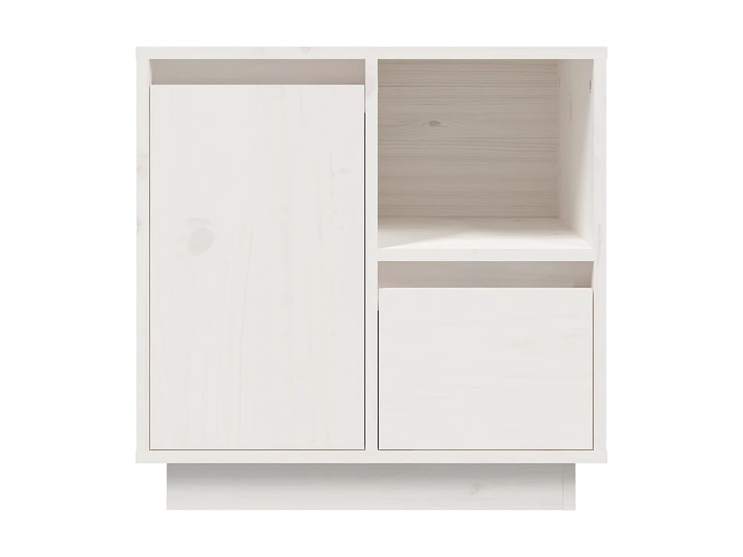 2er-Set Nachttische Nachtschrank Weiß 50x34x50 cm Massivholz Kiefer -RN99165