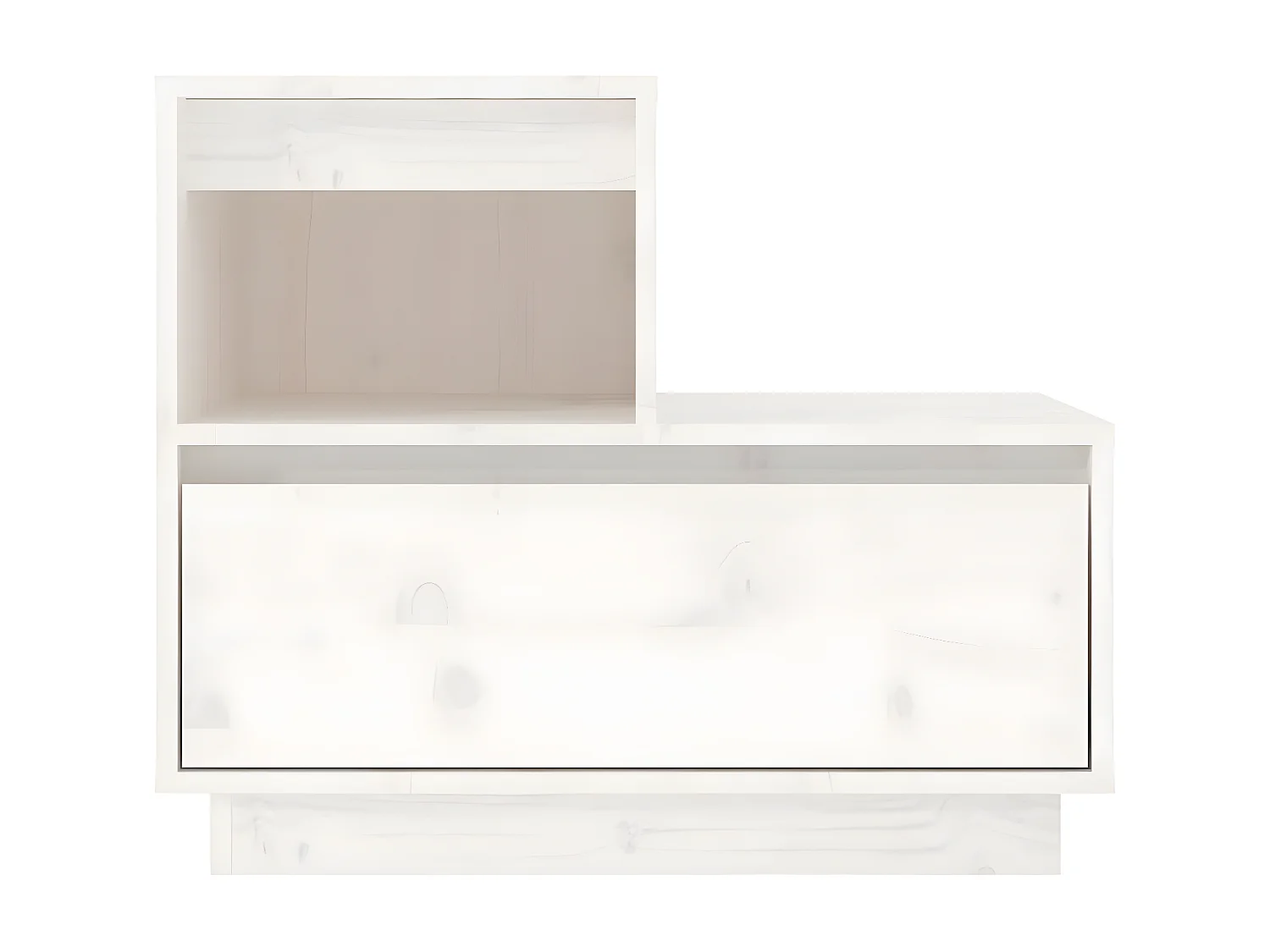 2er-Set Nachttische Nachtschrank Weiß 60x34x51 cm Massivholz Kiefer -RN78656