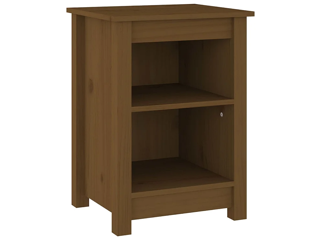 2er-Set Nachttische Nachtschrank Honigbraun 40x35x55 cm Massivholz Kiefer -RN83795