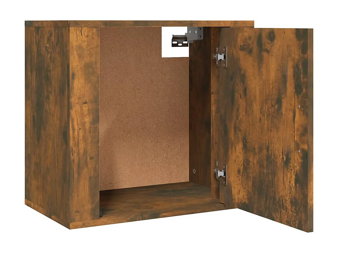 Wand-Nachttisch Nachtschrank Räuchereiche 50x30x47 cm -RN68640