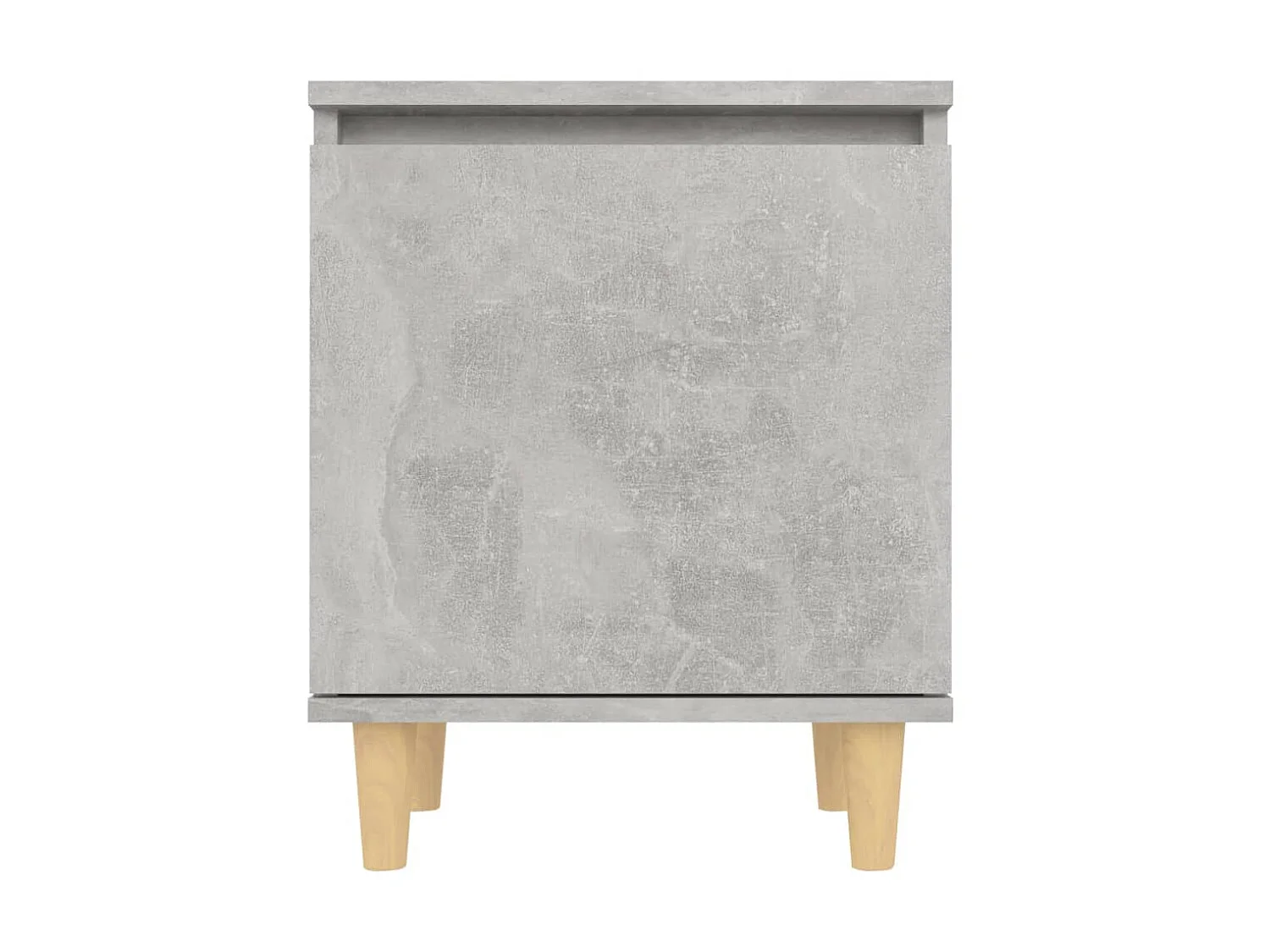 Nachttisch Nachtschrank mit Massivholz-Beinen Betongrau 40x30x50 cm -RN25186