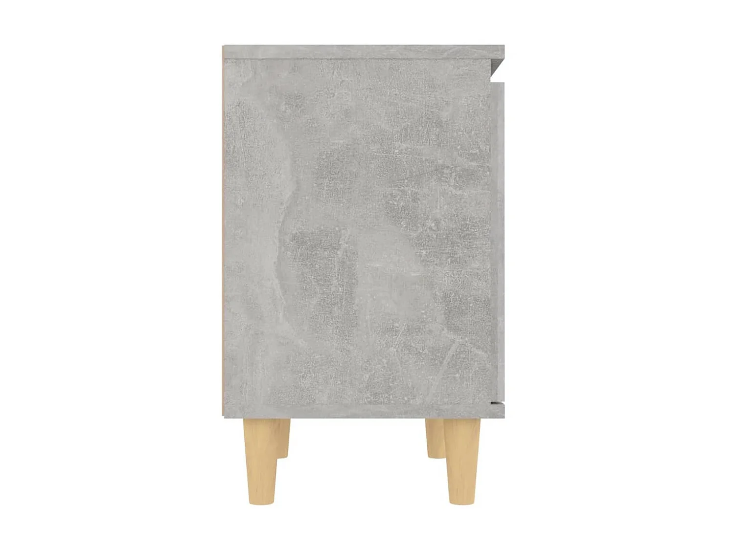 Nachttisch Nachtschrank mit Massivholz-Beinen Betongrau 40x30x50 cm -RN25186