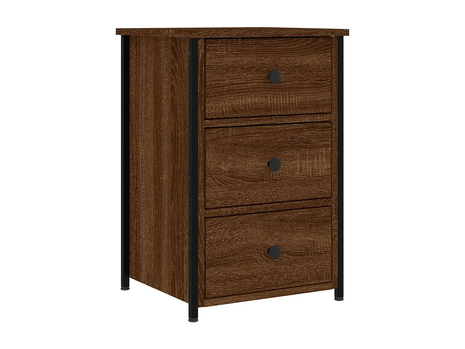 2er-Set Nachttische Nachtschrank Braun Eichen-Optik 40x36x60 cm Holzwerkstoff -RN22965