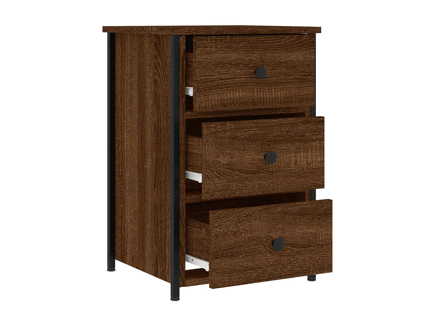 2er-Set Nachttische Nachtschrank Braun Eichen-Optik 40x36x60 cm Holzwerkstoff -RN22965