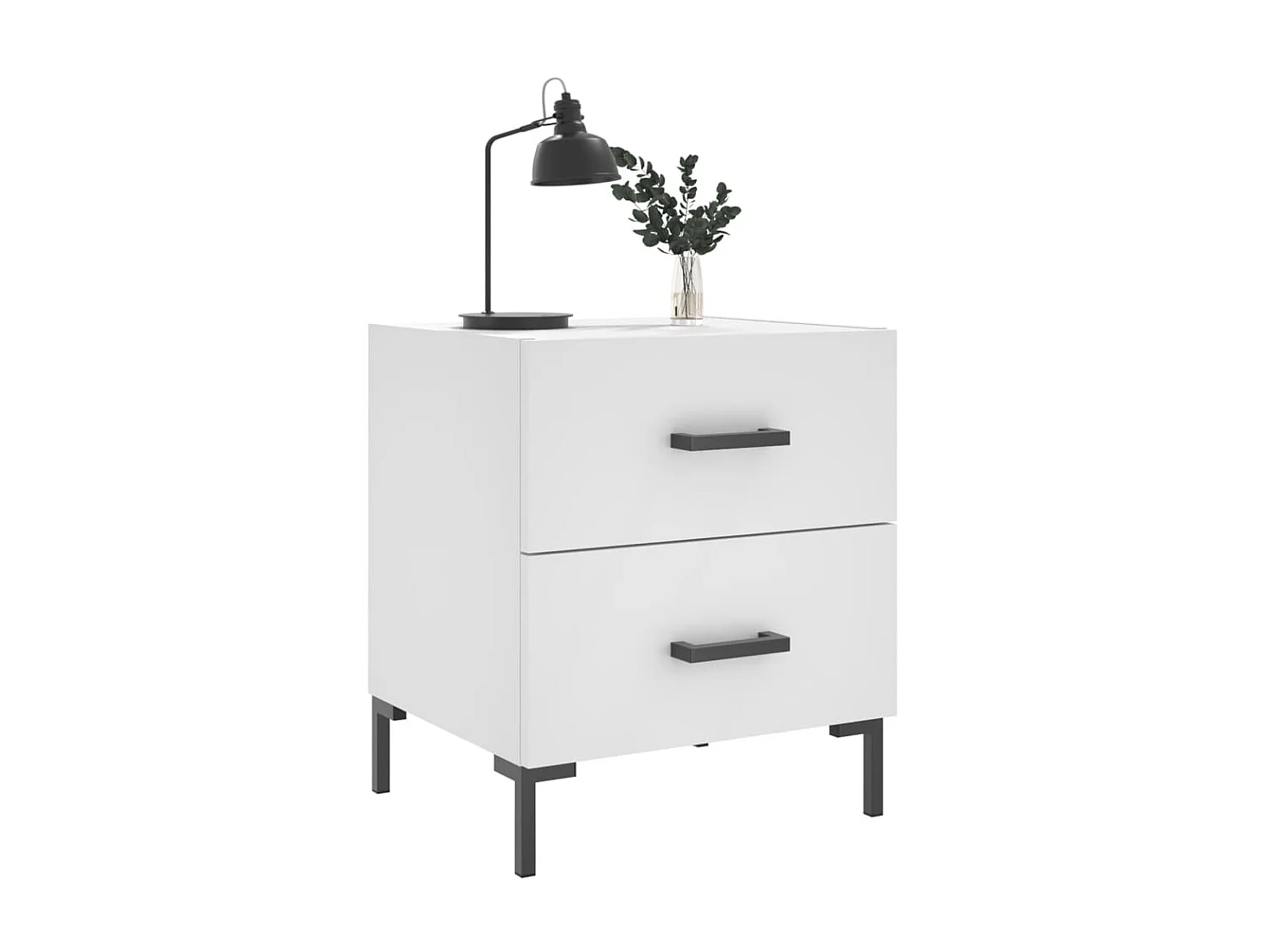 2er-Set Nachttische Nachtschrank Weiß 40x35x47,5 cm Holzwerkstoff -RN87041