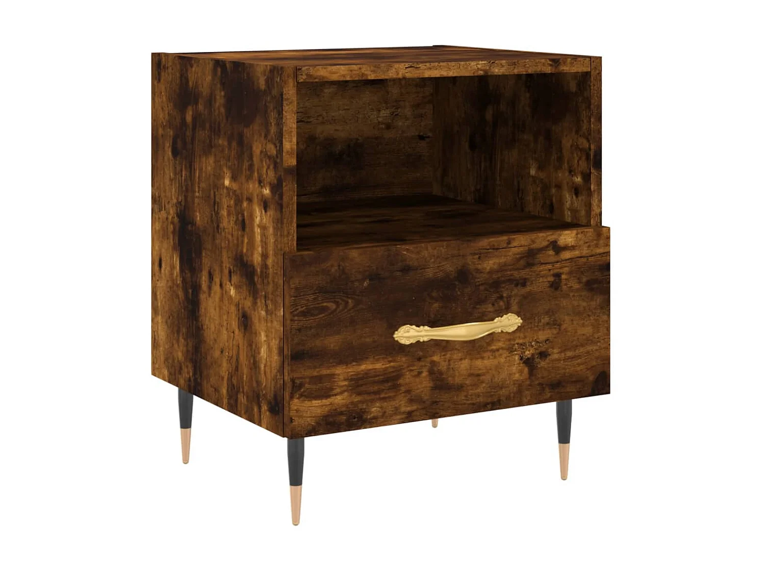 2er-Set Nachttische Nachtschrank Räuchereiche 40x35x47,5 cm Holzwerkstoff -RN98068