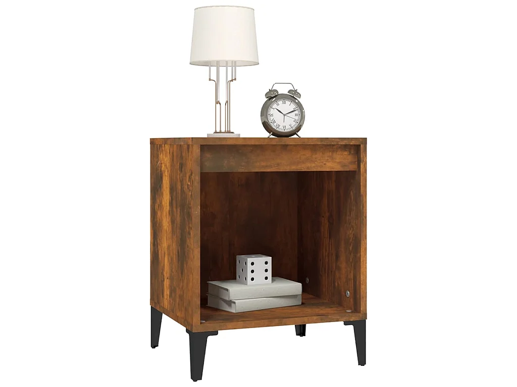 2er-Set Nachttische Nachtschrank Räuchereiche 40x35x50 cm -RN28522