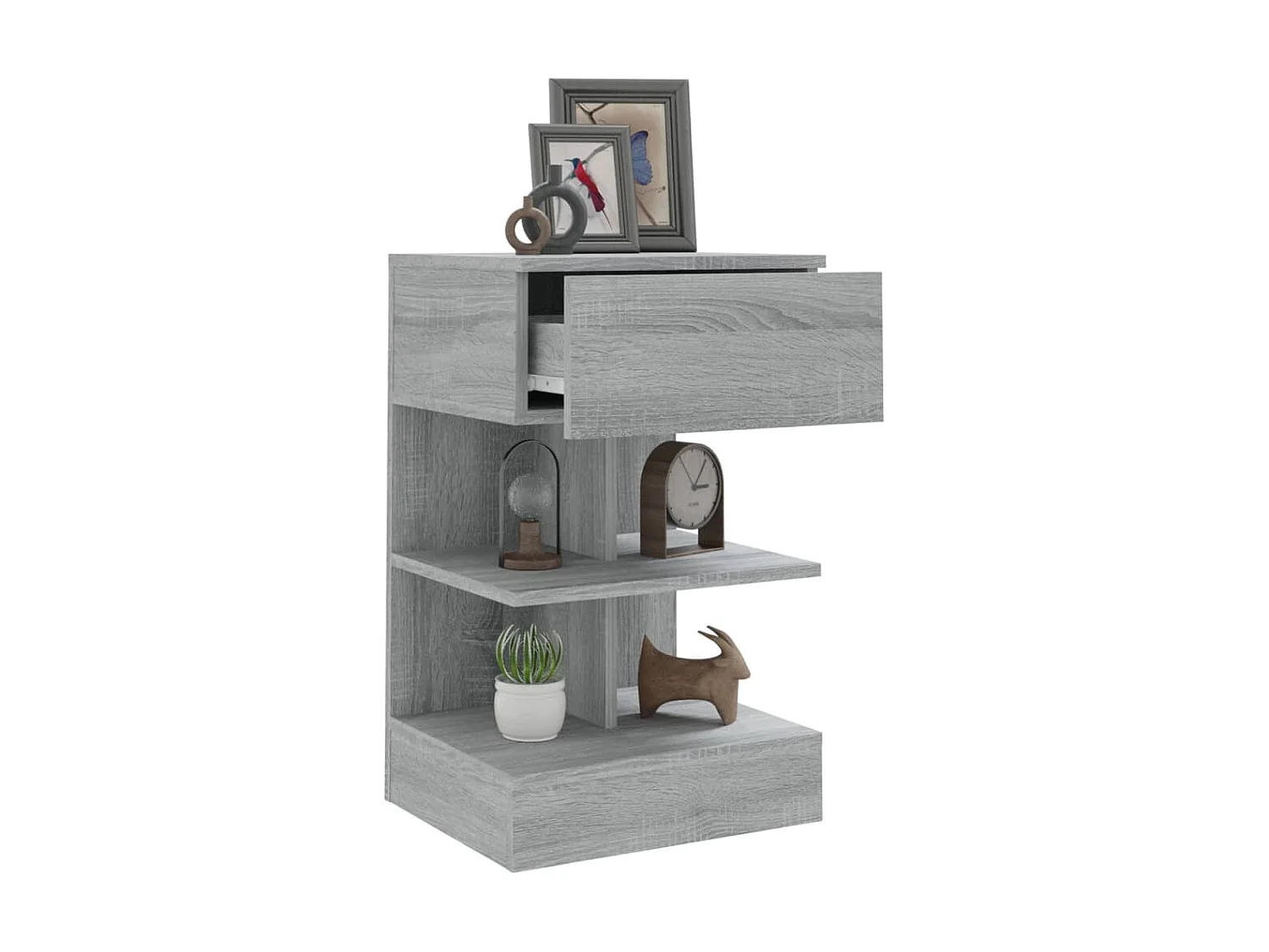 Nachttisch Grau Nachtschrank Sonoma 40x35x65 cm Holzwerkstoff -RN99544