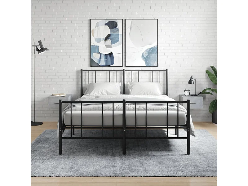 2er-Set Wand-Nachttische Nachtschrank Betongrau 35x35x20 cm -RN26584