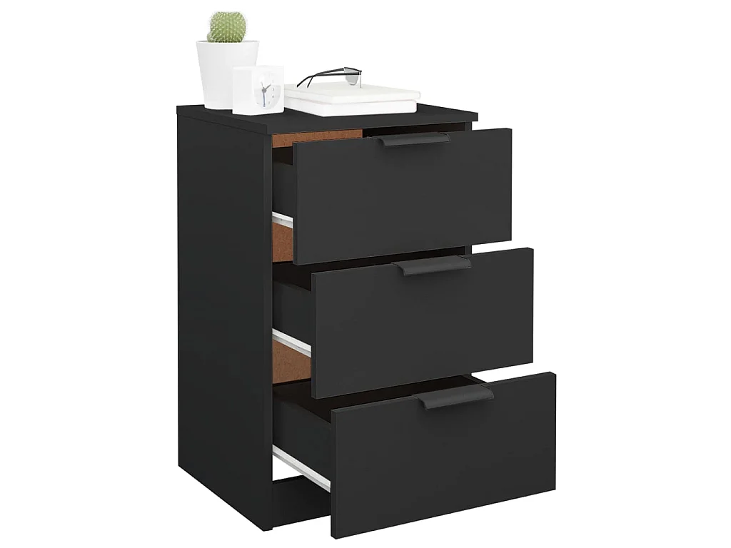 Nachttisch Nachtschrank Schwarz 40x36x65 cm -RN60729