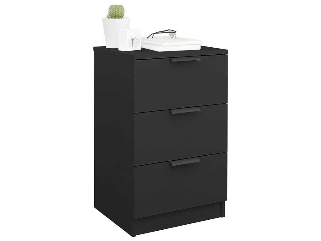 Nachttisch Nachtschrank Schwarz 40x36x65 cm -RN60729