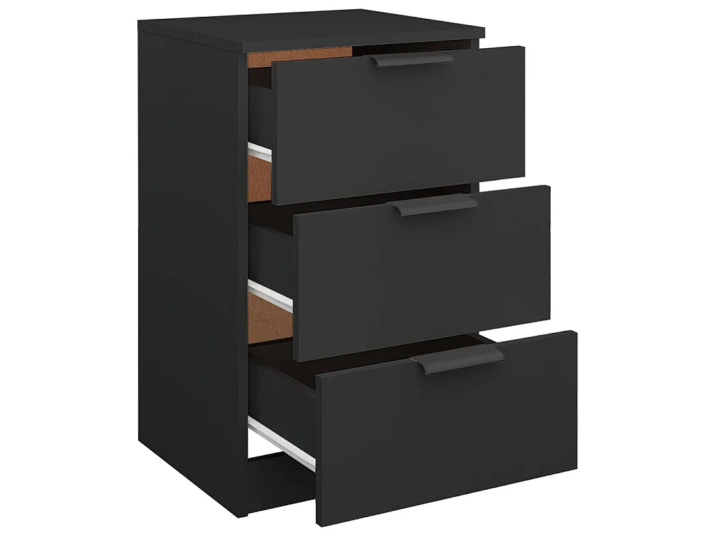 Nachttisch Nachtschrank Schwarz 40x36x65 cm -RN60729