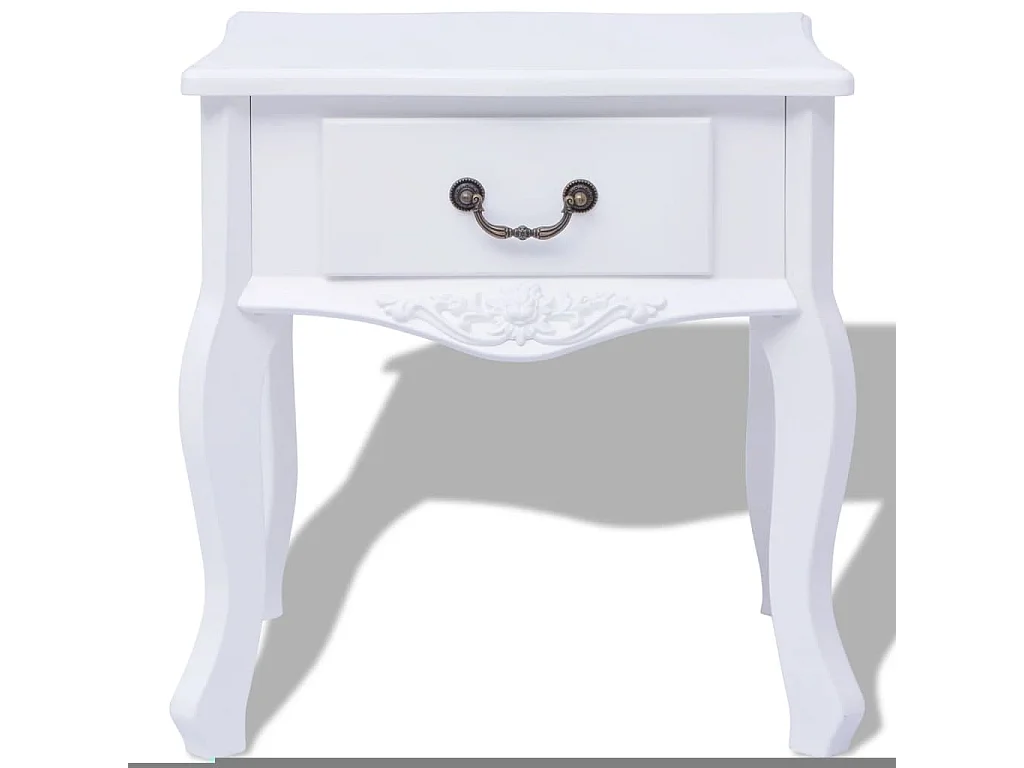 Zwei Stk. Nachttische Nachtschrank Weiß MDF -RN56702