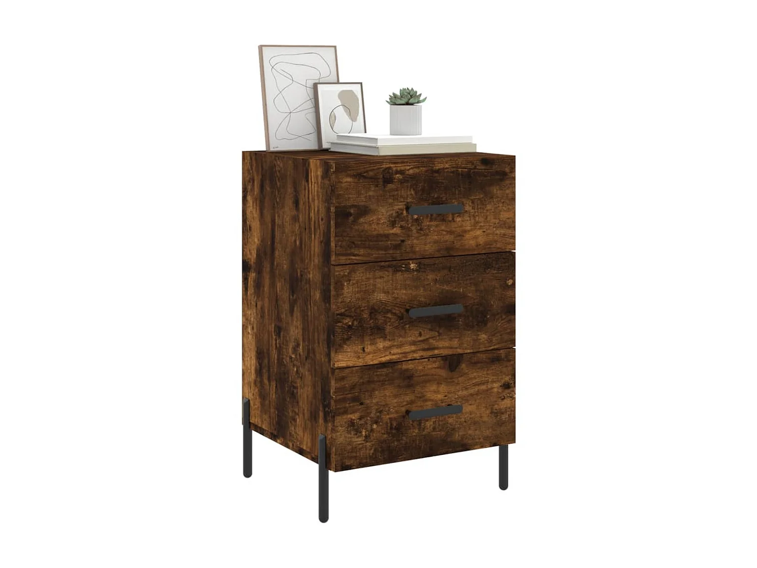 Nachttisch Nachtschrank Räuchereiche 40x40x66 cm Holzwerkstoff -RN28150